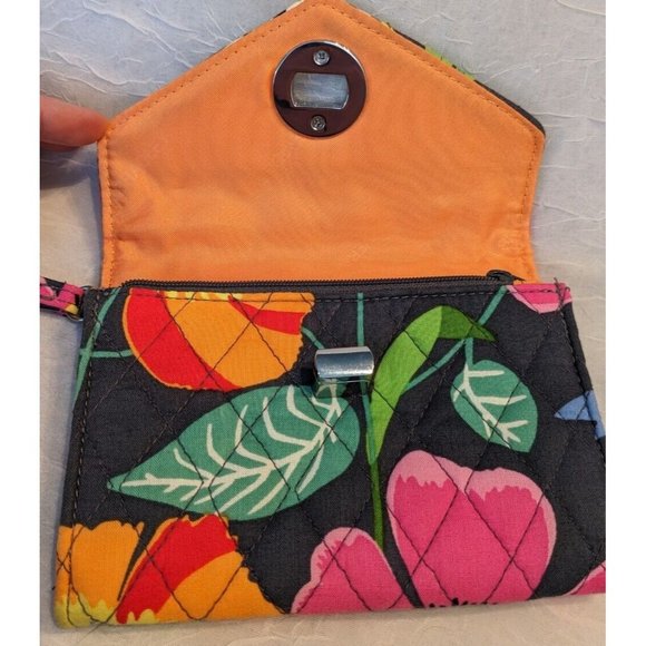 Vera Bradley Jazzy Blooms Wristlet Quilted Purse Wallet Turn Clasp Floral Boho - Picture 4 of 13